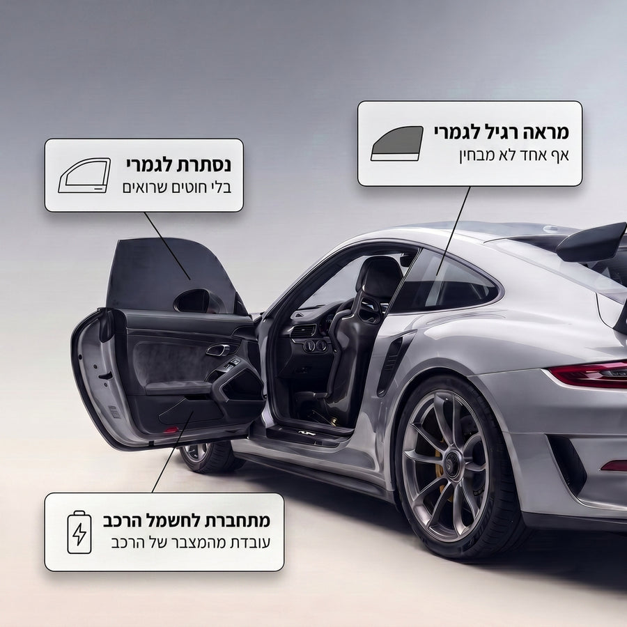נסתרת, מראה רגיל ומתחברת לחשמל הרכב